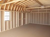 14x28 Gambrel Barn Style Single-Car Garage Interior at Pine Creek Structures