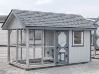 6x12 King Coop Style Chicken Coop with Light Grey Siding and Dark Grey Trim